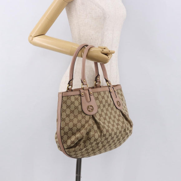 GUCCI GG Canvas Tote Bag Beige Gold 269953 Auth 186704A