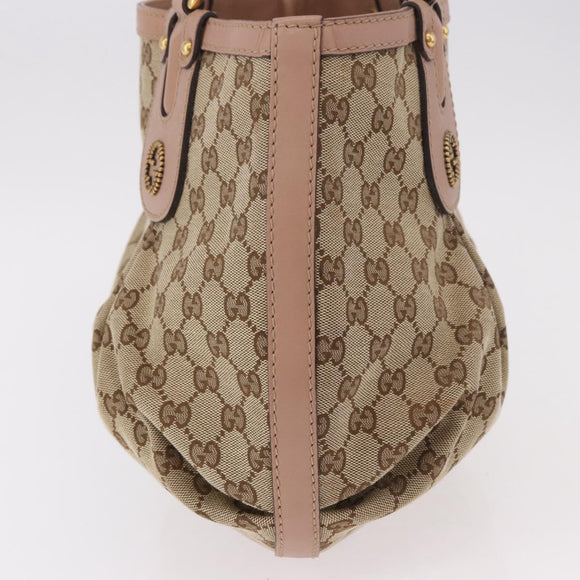 GUCCI GG Canvas Tote Bag Beige Gold 269953 Auth 186704A
