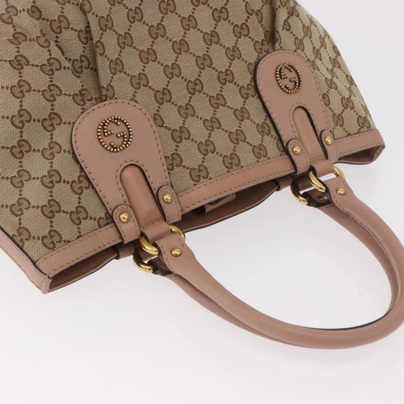 GUCCI GG Canvas Tote Bag Beige Gold 269953 Auth 186704A