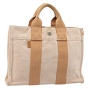 HERMES Fourre Tout PM Hand Bag Canvas Orange Silver Auth 186705A-1
