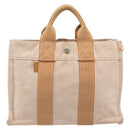HERMES Fourre Tout PM Hand Bag Canvas Orange Silver Auth 186705A-2
