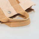 HERMES Fourre Tout PM Hand Bag Canvas Orange Silver Auth 186705A-7