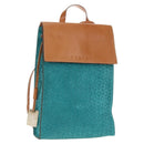 CELINE C Macadam Canvas Backpack Silver Turquoise Blue Auth 186708V-1