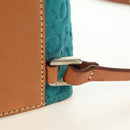 CELINE C Macadam Canvas Backpack Silver Turquoise Blue Auth 186708V-16