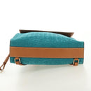 CELINE C Macadam Canvas Backpack Silver Turquoise Blue Auth 186708V-5