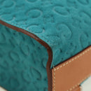 CELINE C Macadam Canvas Backpack Silver Turquoise Blue Auth 186708V-18