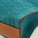 CELINE C Macadam Canvas Backpack Silver Turquoise Blue Auth 186708V-19