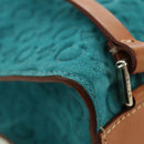 CELINE C Macadam Canvas Backpack Silver Turquoise Blue Auth 186708V-20