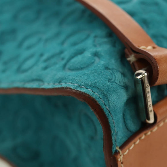 CELINE C Macadam Canvas Backpack Silver Turquoise Blue Auth 186708V