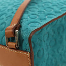 CELINE C Macadam Canvas Backpack Silver Turquoise Blue Auth 186708V-21