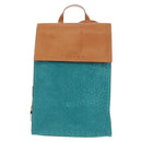 CELINE C Macadam Canvas Backpack Silver Turquoise Blue Auth 186708V-13