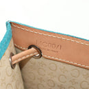 CELINE C Macadam Canvas Backpack Silver Turquoise Blue Auth 186708V-11