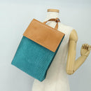 CELINE C Macadam Canvas Backpack Silver Turquoise Blue Auth 186708V-32