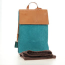 CELINE C Macadam Canvas Backpack Silver Turquoise Blue Auth 186708V-12