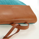 CELINE C Macadam Canvas Backpack Silver Turquoise Blue Auth 186708V-6