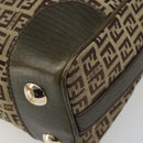 FENDI Zucchino Canvas Shoulder Bag Beige Gold 8BR531 Auth 186711V-10