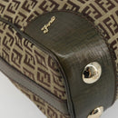 FENDI Zucchino Canvas Shoulder Bag Beige Gold 8BR531 Auth 186711V-11