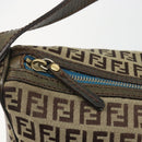 FENDI Zucchino Canvas Shoulder Bag Beige Gold 8BR531 Auth 186711V-14