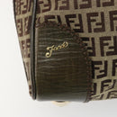 FENDI Zucchino Canvas Shoulder Bag Beige Gold 8BR531 Auth 186711V-15