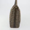 FENDI Zucchino Canvas Shoulder Bag Beige Gold 8BR531 Auth 186711V-4