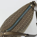 FENDI Zucchino Canvas Shoulder Bag Beige Gold 8BR531 Auth 186711V-6