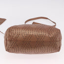 FENDI Shoulder Bag Leather 2way Bronze Gold Auth 186712-11