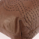 FENDI Shoulder Bag Leather 2way Bronze Gold Auth 186712-12