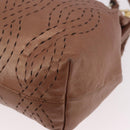 FENDI Shoulder Bag Leather 2way Bronze Gold Auth 186712-13