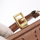 FENDI Shoulder Bag Leather 2way Bronze Gold Auth 186712-18