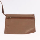 FENDI Shoulder Bag Leather 2way Bronze Gold Auth 186712-24