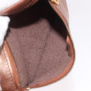 FENDI Shoulder Bag Leather 2way Bronze Gold Auth 186712-27