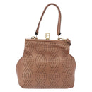 FENDI Shoulder Bag Leather 2way Bronze Gold Auth 186712-3