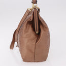 FENDI Shoulder Bag Leather 2way Bronze Gold Auth 186712-4