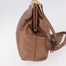 FENDI Shoulder Bag Leather 2way Bronze Gold Auth 186712-5
