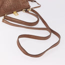 FENDI Shoulder Bag Leather 2way Bronze Gold Auth 186712-9