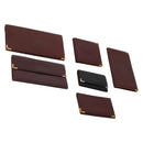 CARTIER Must Line Card Case Leather 6 Set Bordeaux Auth 186715-1