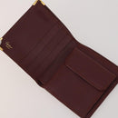 CARTIER Must Line Card Case Leather 6 Set Bordeaux Auth 186715-10