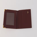 CARTIER Must Line Card Case Leather 6 Set Bordeaux Auth 186715-12