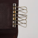 CARTIER Must Line Card Case Leather 6 Set Bordeaux Auth 186715-14