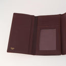 CARTIER Must Line Card Case Leather 6 Set Bordeaux Auth 186715-4