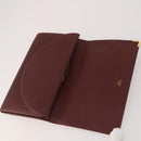 CARTIER Must Line Card Case Leather 6 Set Bordeaux Auth 186715-5