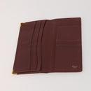 CARTIER Must Line Card Case Leather 6 Set Bordeaux Auth 186715-7