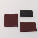 CARTIER Must Line Card Case Leather 6 Set Bordeaux Auth 186715-9