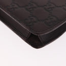 GUCCI Micro Guccissima GG Canvas Sunglass Case Leather Brown Gold Auth 186717-15