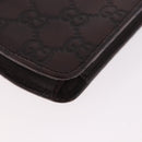 GUCCI Micro Guccissima GG Canvas Sunglass Case Leather Brown Gold Auth 186717-16