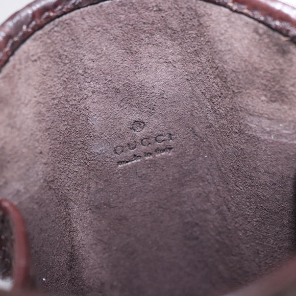 GUCCI Micro Guccissima GG Canvas Sunglass Case Leather Brown Gold Auth 186717