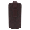 GUCCI Micro Guccissima GG Canvas Sunglass Case Leather Brown Gold Auth 186717-2