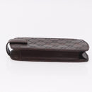 GUCCI Micro Guccissima GG Canvas Sunglass Case Leather Brown Gold Auth 186717-4