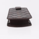 GUCCI Micro Guccissima GG Canvas Sunglass Case Leather Brown Gold Auth 186717-6