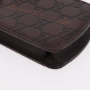 GUCCI Micro Guccissima GG Canvas Sunglass Case Leather Brown Gold Auth 186717-7
